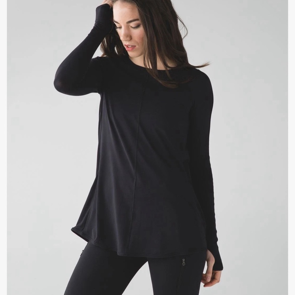 Lululemon making moves black top‎ size 6 Women's Black Long Sleeve Top NWT